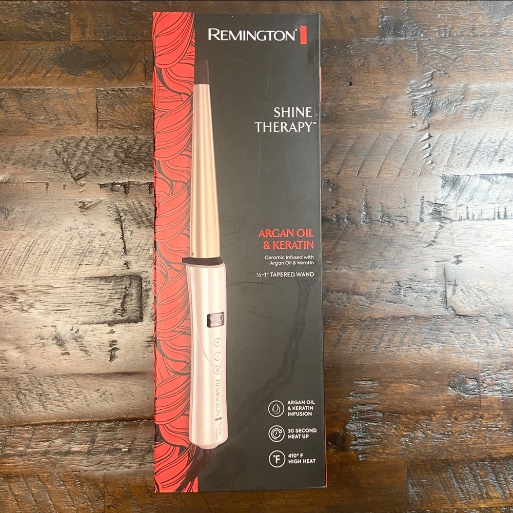 Remington Shine Therapy Argan Oil & Keratin Infused 1/2-1" Curling Wand NIB